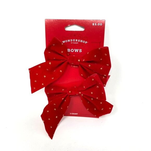 Target 2ct Metallic Polka Dot Christmas Decorative Bow Red - Wondershop™ - Picture 2 of 6